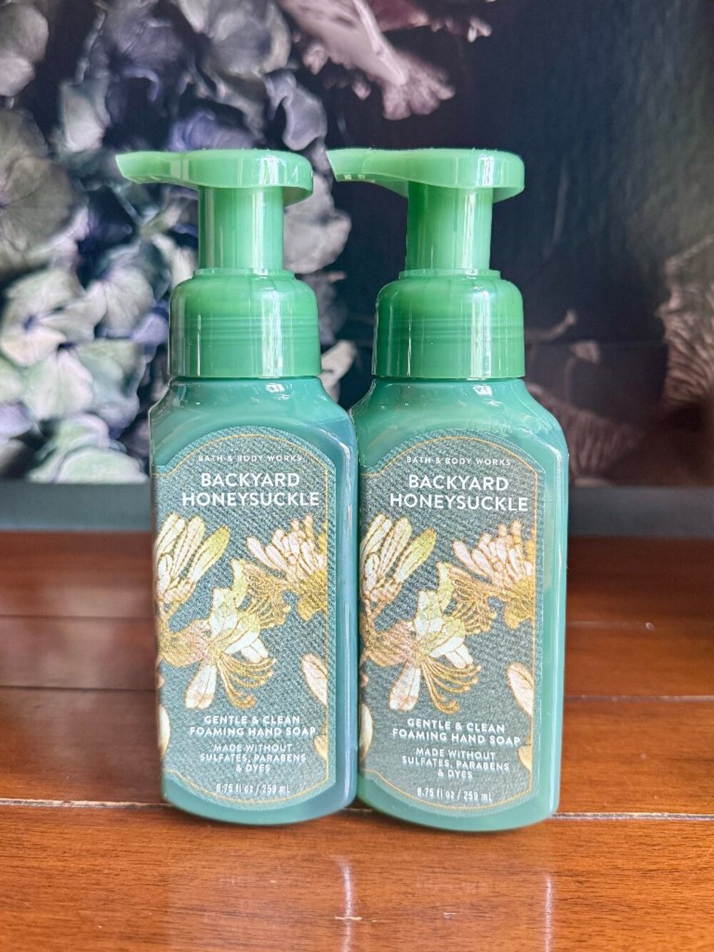 NEW 2-Pc BACKYARD HONEYSUCKLE Foaming Hand Soap Bath & Body Works